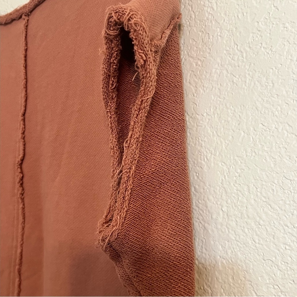 She sky boho boxy Raw-Edge Boxy Top terry earthy boho beach cotton chic high low - Picture 11 of 12